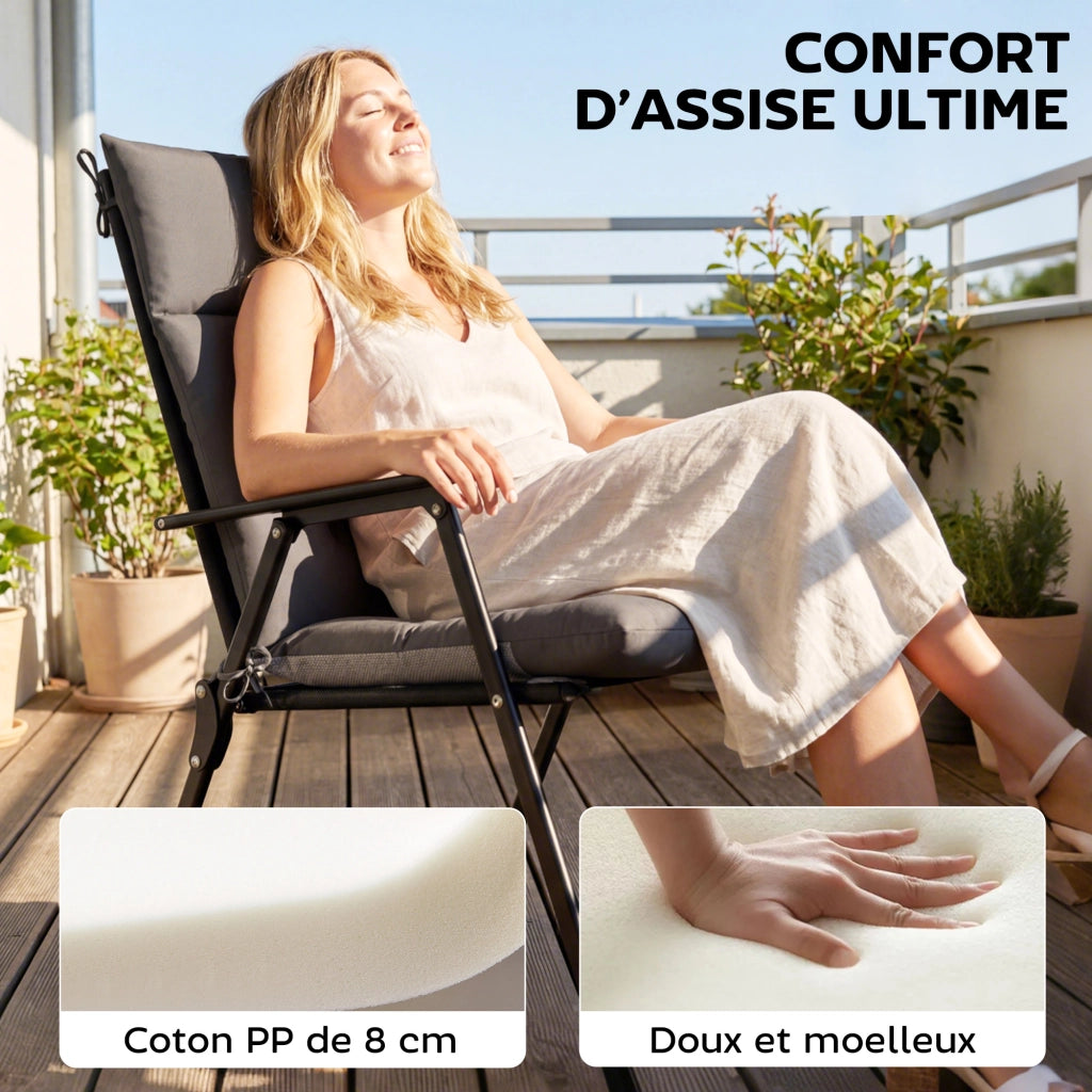 Cuscini per sedie da giardino ¨C zephmum ¨C Grigio Scuro 112x53cm