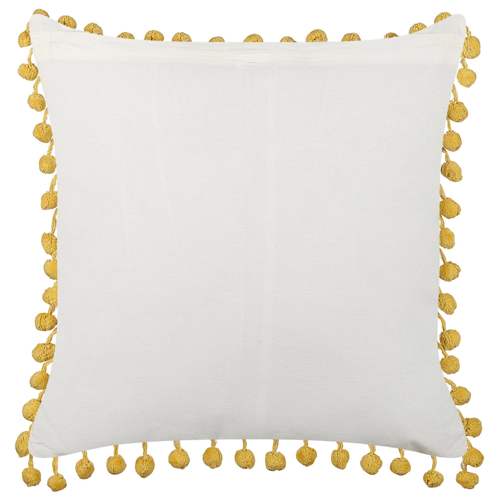 Set di 2 cuscini decorativi giallo cotone 45 x 45 cm motivo geometrico stampa blocchi stile boho accessori