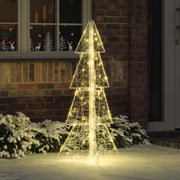 Albero di Natale con 100 LED Bianco caldo 120 cm Acrilico