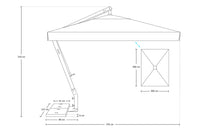 Ombrellone da giardino a braccio decentrato 3x4 mod. Bahamas OD13BAPL