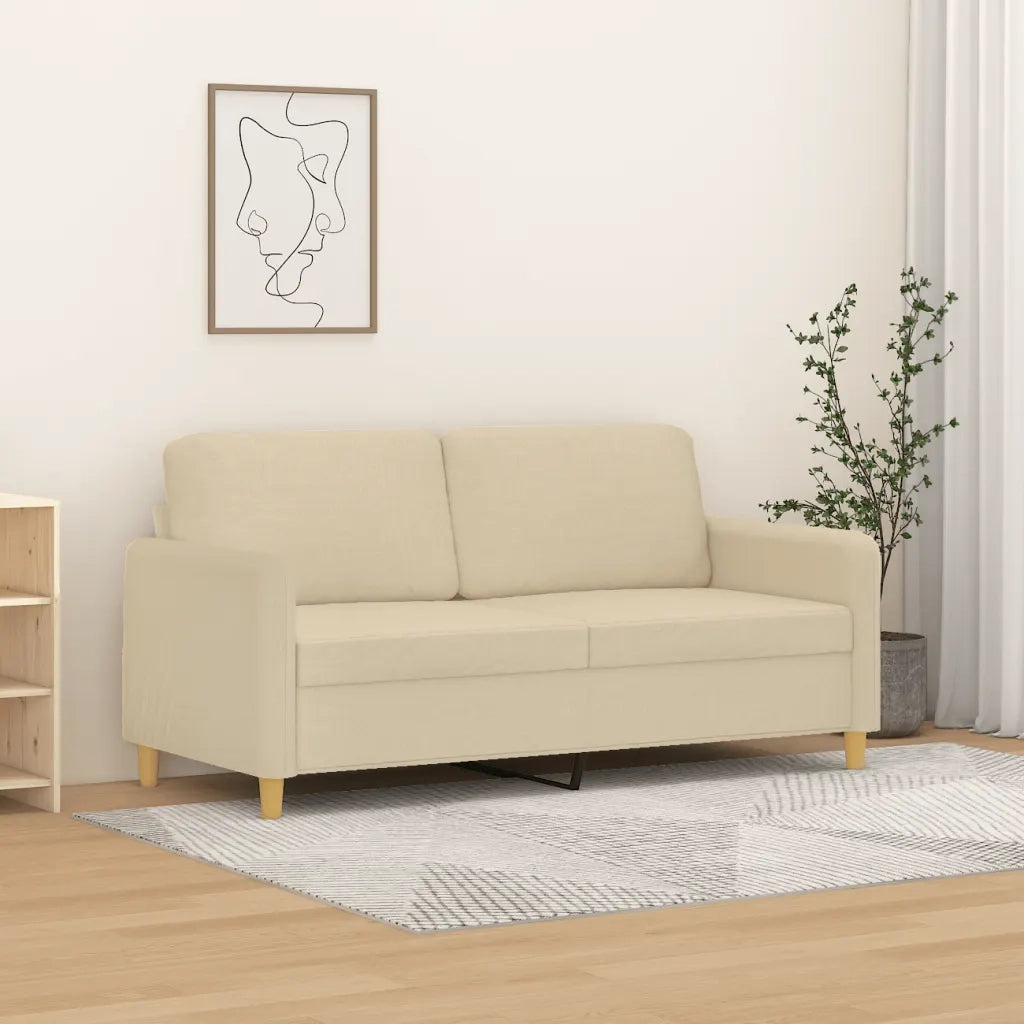 Divano a 2 Posti-Sofa 2 Posti Crema 140 cm in Tessuto 152742