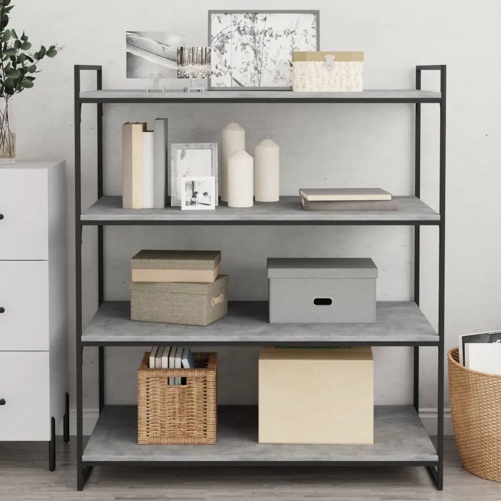 Ripiani Libreria 4pz Grigio Cemento 100x50x1,5cm Multistrato 805422