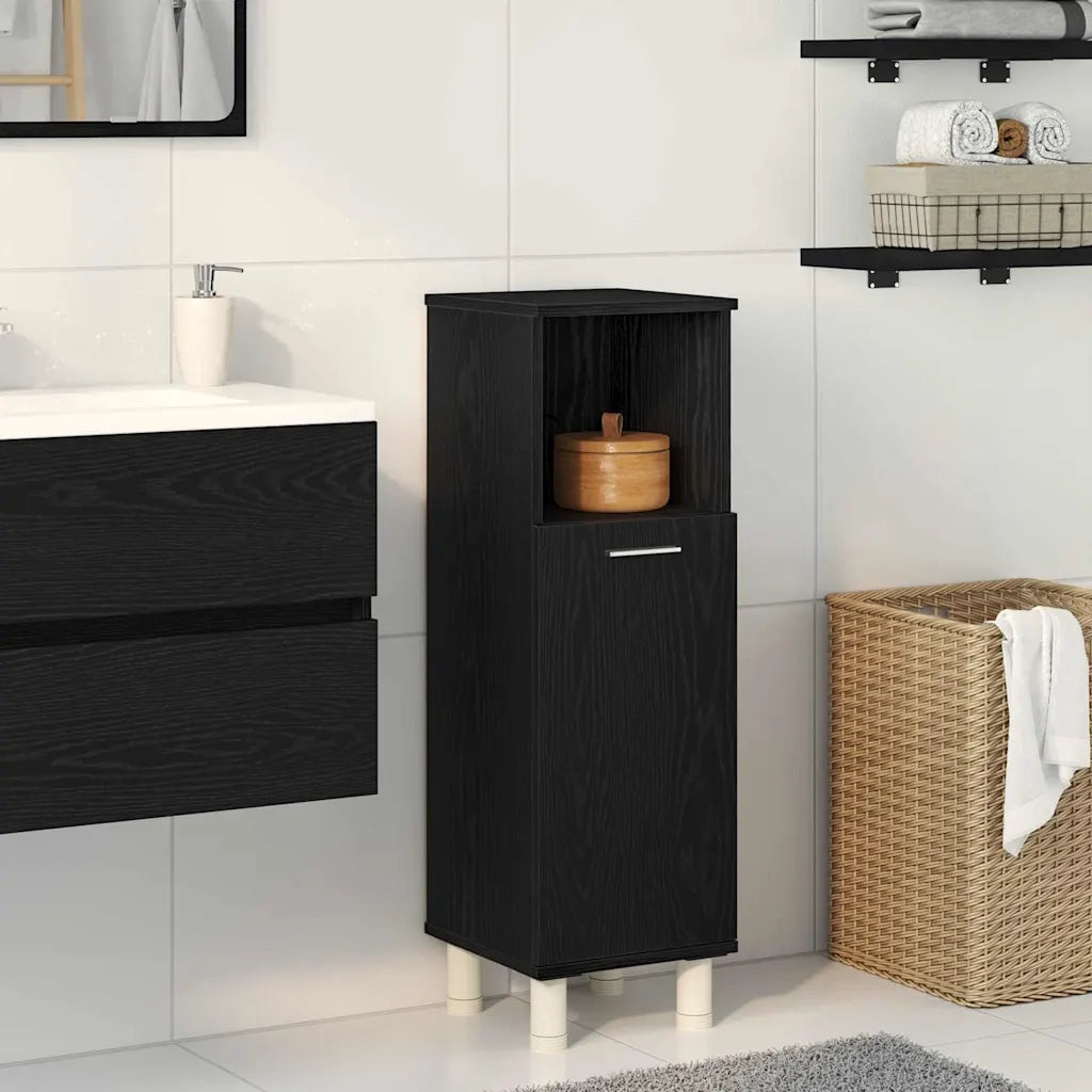 Mobile da Bagno Rovere Nero 30 x 30 x 95 cm Legno multistrato 862512