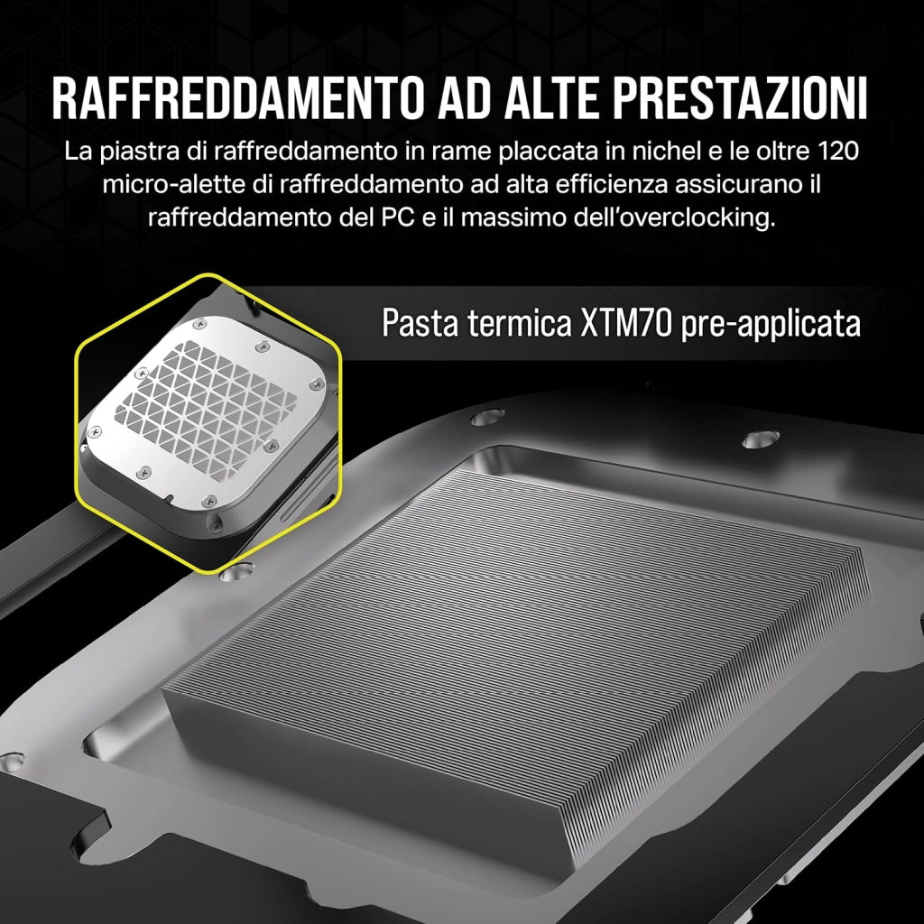 XC7 RGB ELITE LCD Waterblock per CPU - Schermo LCD IPS 480x480-31 LED RGB - USB-C - Adatto per Intel LGA 1700, AMD AM5 e precedenti - Bianco