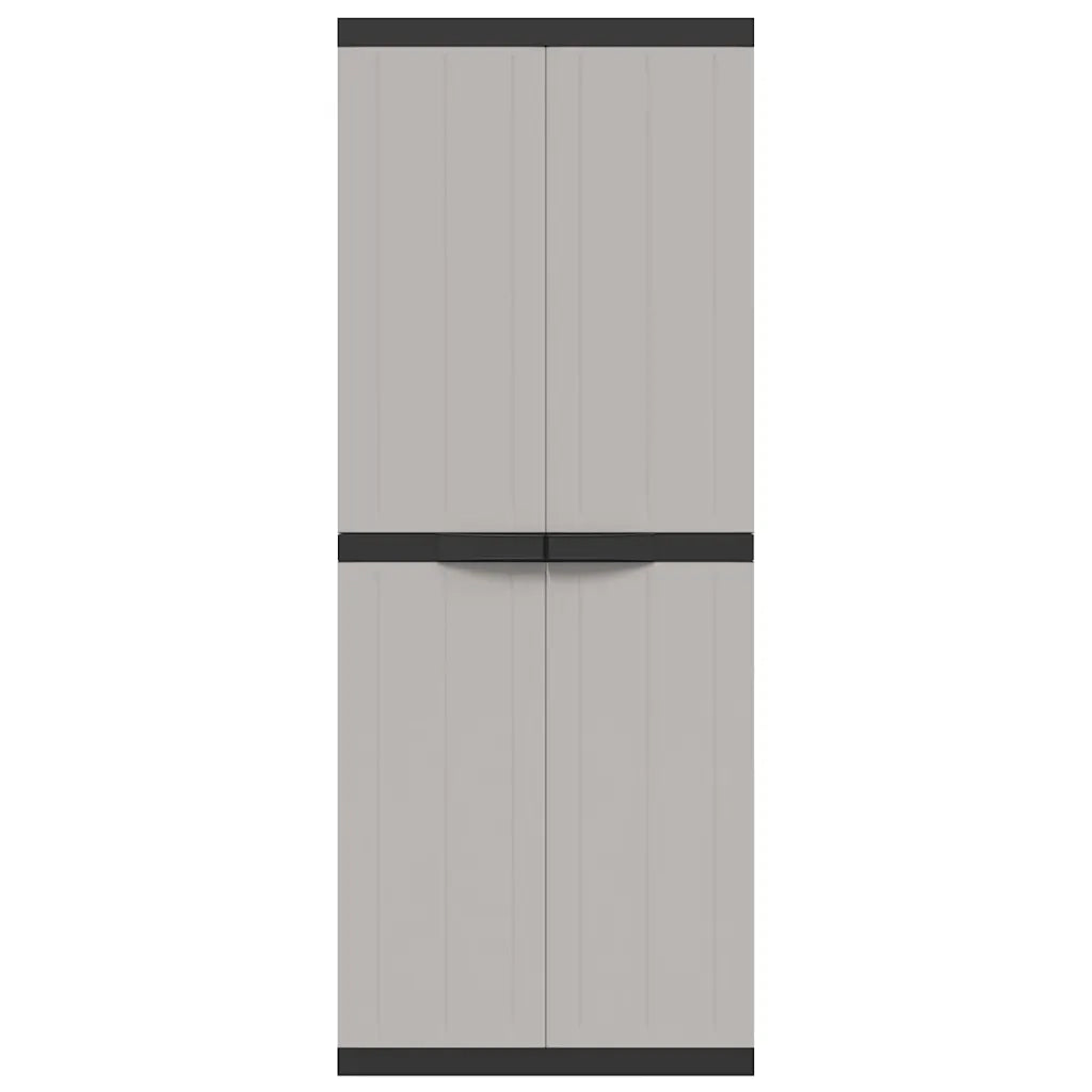 Armadio da Esterno Grigio e Nero 65x37x165 cm in PP 364200
