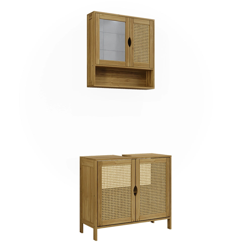 Vicco Set di mobili da bagno Bambù 2 parti