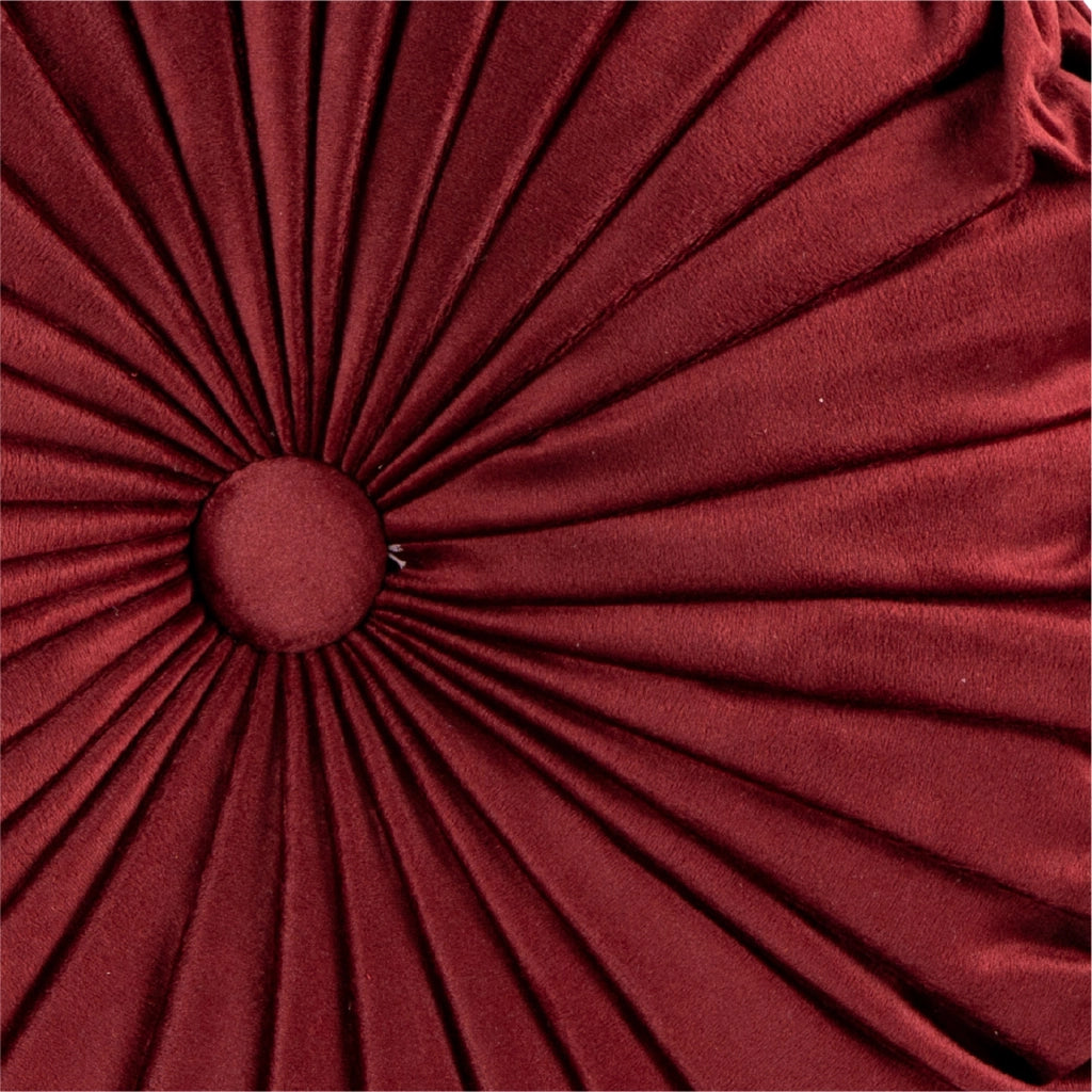 Cuscino Rotondo Zucca Effetto Velluto Circolari Per Divano Decorativo Letto 40 Cm  Bordeaux