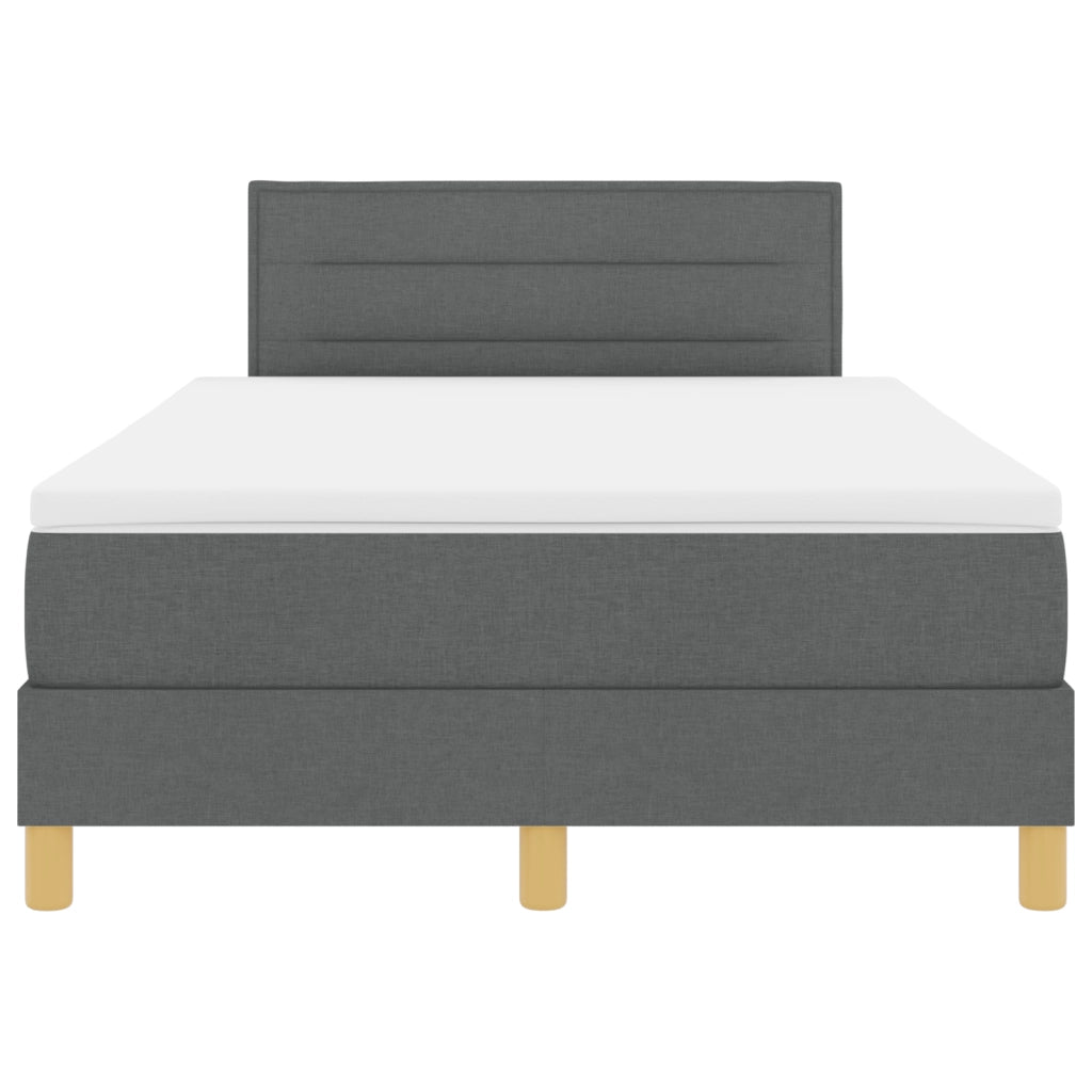 Letto a Box Spring con Materasso Grigio Scuro 120x200 cm Tessuto