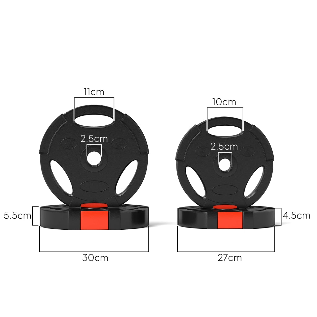 Kit Pesi con Dischi in Polipropilene e Sabbia ¨C zephmum ¨C Nero, 2x7.5 kg e 2x5 kg, ?30x5.5 cm e ?27x4.5 cm