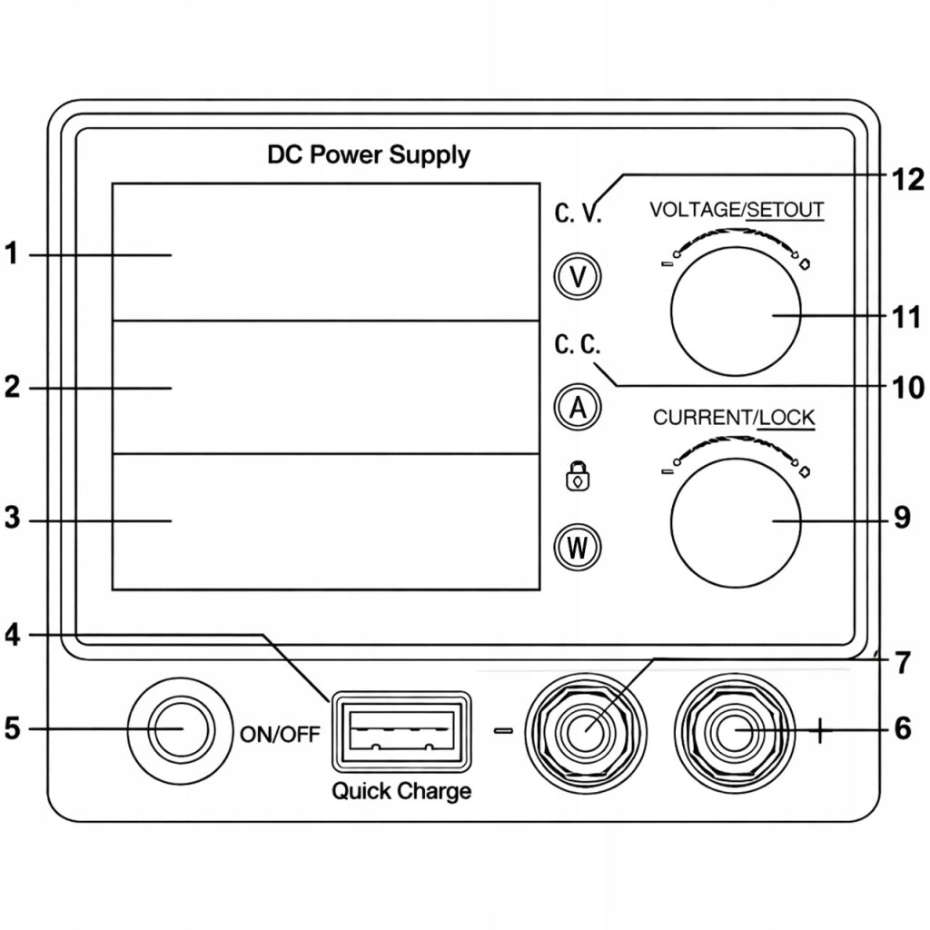 Zasilatore da Laboratorio RAVED-3205 – 0-32V 0-5A | USB QC 18W | Display Digitale | Protezione ROSFIX
