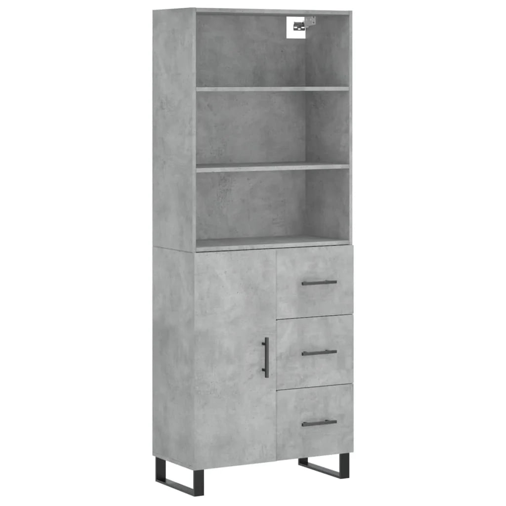 Buffet credenza cassettiera armadio mobile contenitore organizer cucina soggiorno salotto alto 69,5 x 34 x 180 cm legno ingegnerizzato grigio 02_0034563