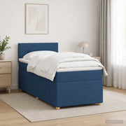 Letto box spring con materasso Blu 100 x 200 cm Tessuto 3452358