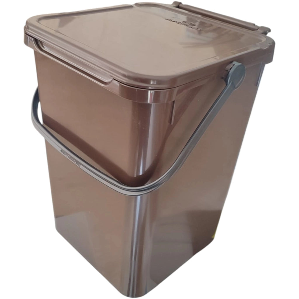 PATTUMIERA RACCOLTA DIFFERENZIATA UMIDO CON COPERCHIO MARRONE LT. 10