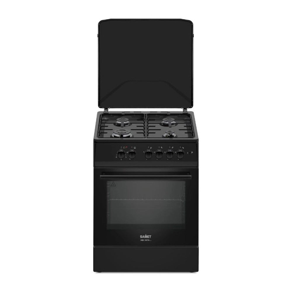 Cucina a Gas Tremiti 60x60 cm Nera con Forno a Gas 70 Litri e Grill Elettrico Classe A Samet Indomita Line