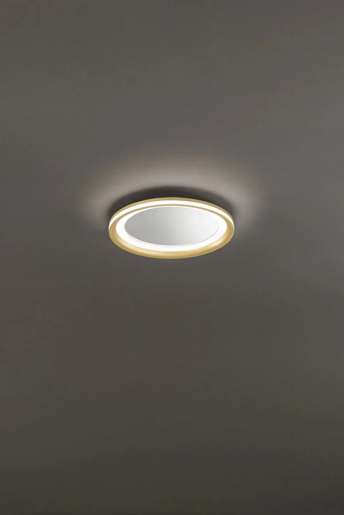 Plafoniera in alluminio oro Mirò LED 38W 3000K CRI?80 220-240V 50/60Hz 2660Lm biemissione d.40cm