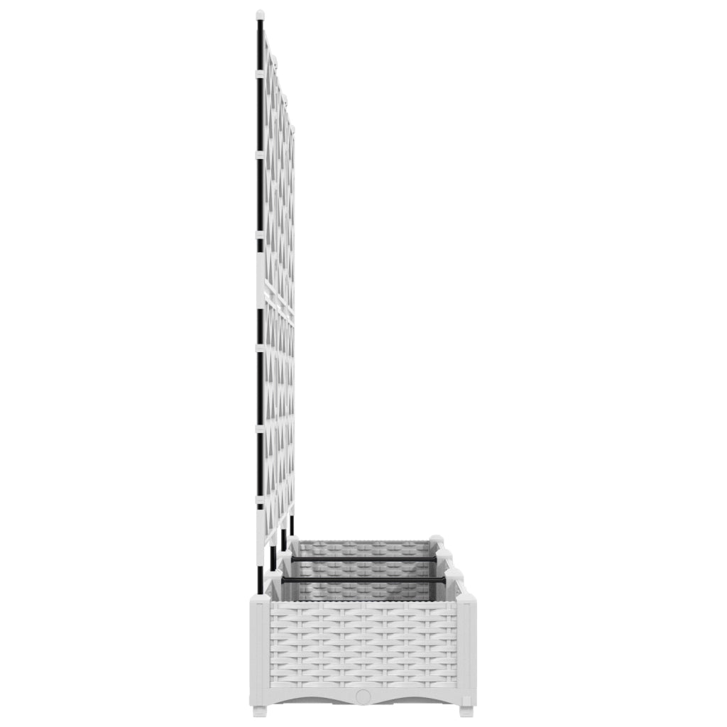 Vaso da Giardino con Trellis 3 pcs Bianco 120x40x125.5 cm