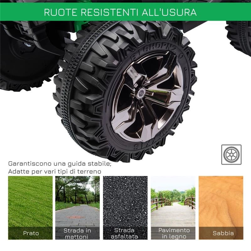 QUAD PER BAMBINI ELETTRICO 12V BATTERIA RICARICABILE ETÀ 3-5 ANNI 100X65X73CM
