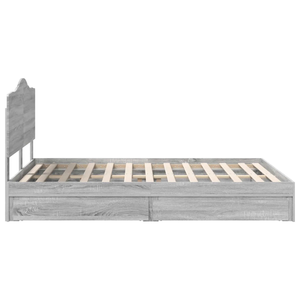 Letto con Contenitore con testiera Grigio Sonoma 160 x 200 cm 3413490