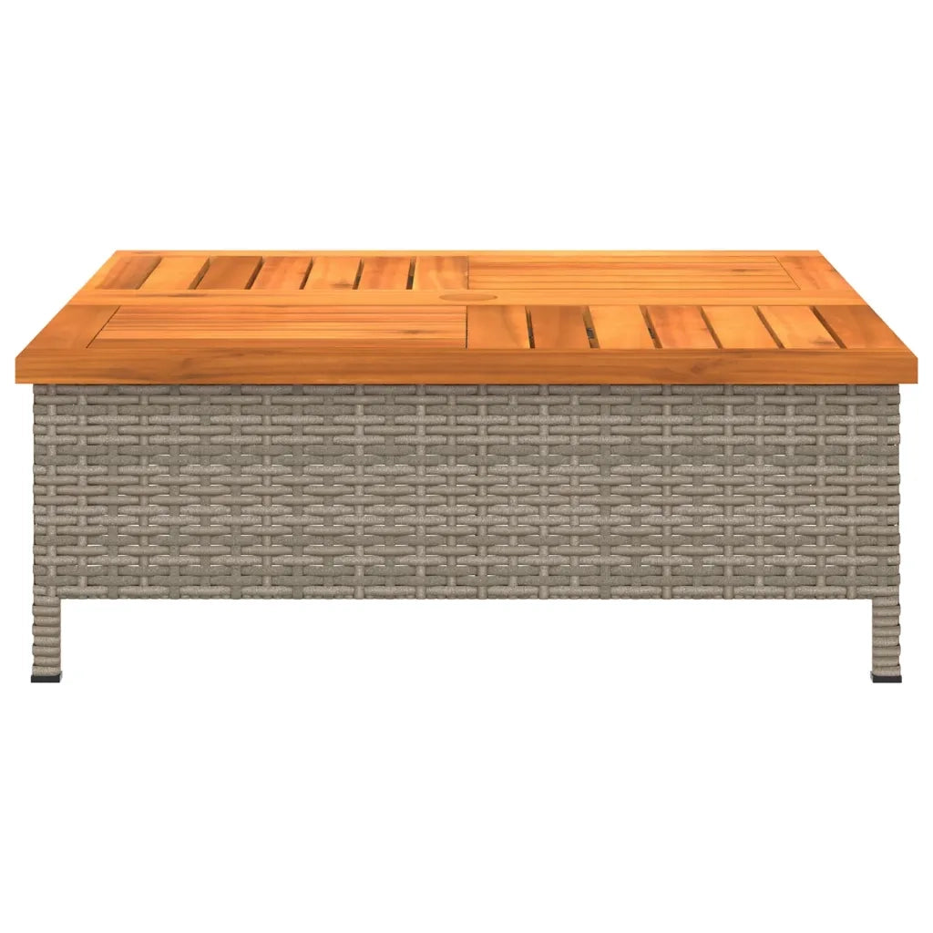 Copertura Base Ombrellone-Supporto per ombrellone Grigia 70x70x25cm Polyrattan e Acacia
