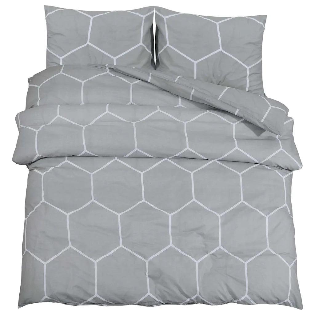 Set Copripiumino Grigio 140x200 cm in Cotone 136450