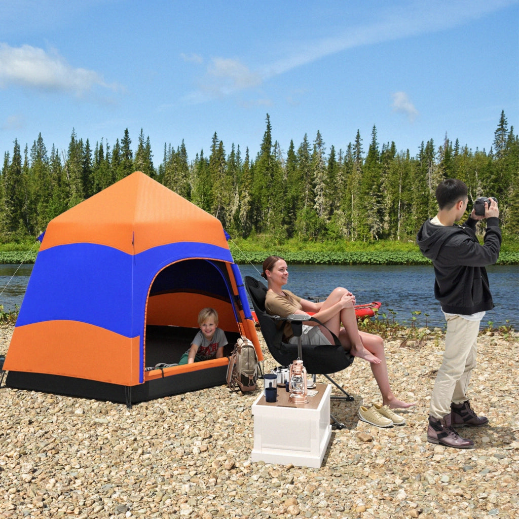 Tenda da campeggio familiare 4 persone 6 posti impermeabile 4 stagioni ¨C zephmum ¨C arancione