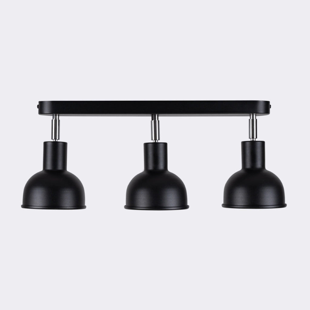 Lampada LED Elba Bittersweet Shimmer regolabile in acciaio nero a 3 luci