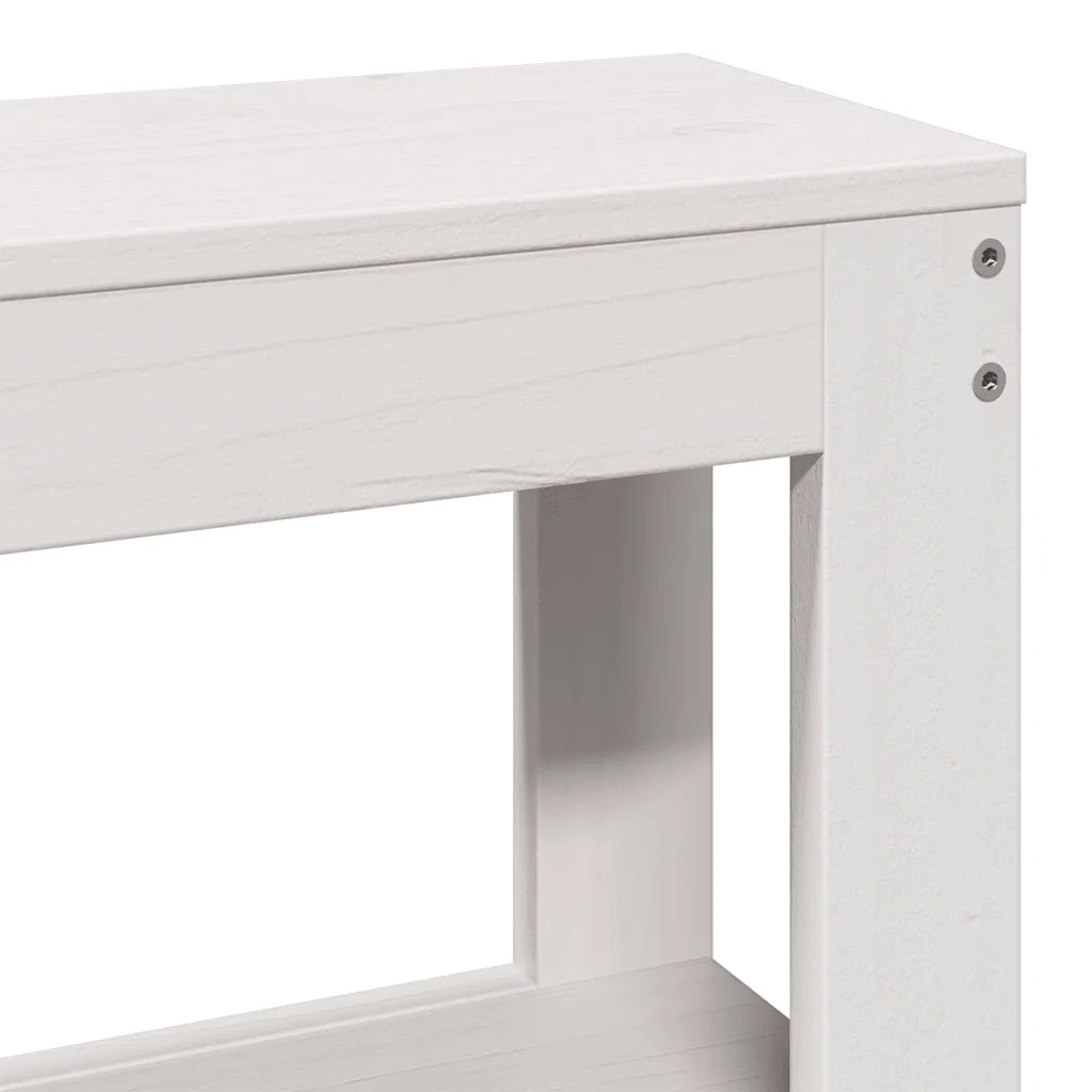vidaXL Giroletto con Testiera Bianco 135x190 cm Legno Massello di Pino