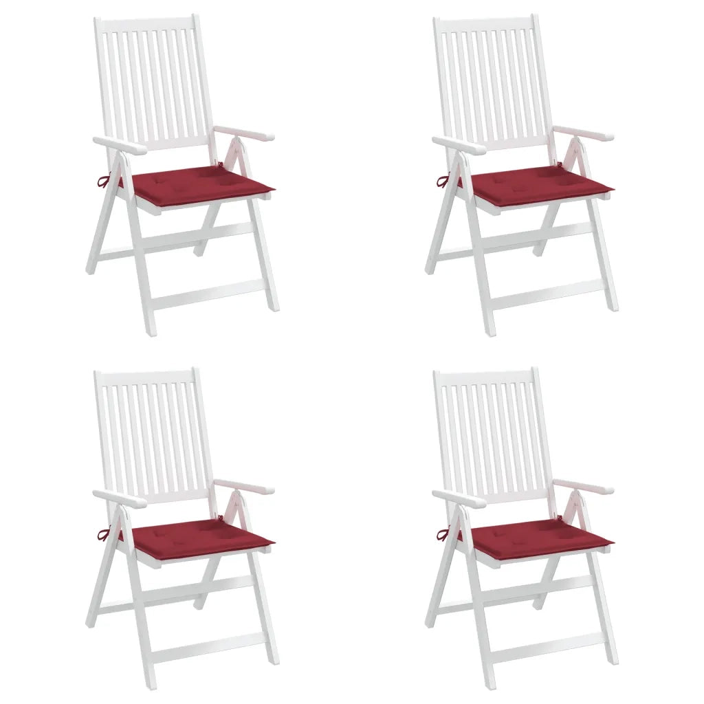 Cuscini per Sedia 4 pz Rosso Vino 50x50x3 cm in Tessuto Oxford