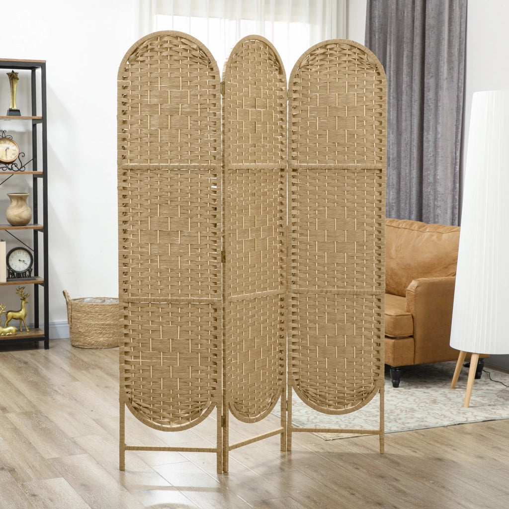 Biombo Pieghevole 3 Ante ¨C Zephmum ¨C Naturale 120x170 cm