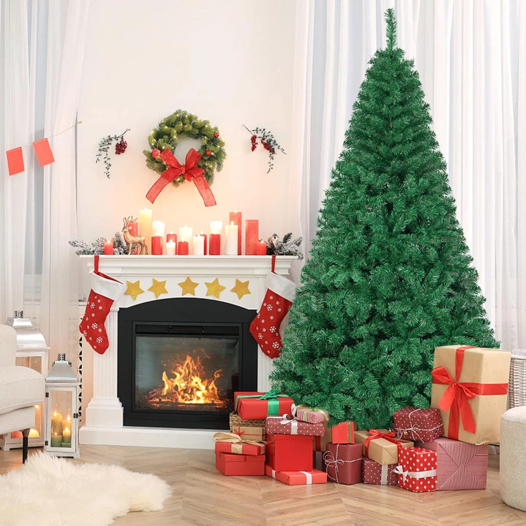Albero di Natale Verde 150/180/210/240 cm Folto Sintetico, Albero di Natale per Feste, Case, Uffici, Negozi, Bar, Supporto in Ferro, Rami Spessi (210 cm)