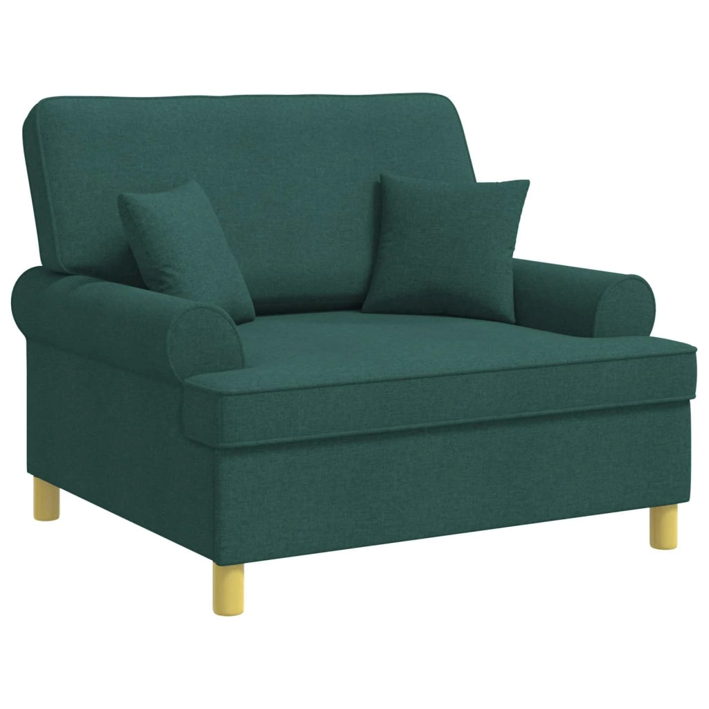 Poltrona con cuscini Verde Scuro Tessuto 42043509