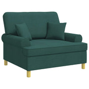 Poltrona con cuscini Verde Scuro Tessuto 42043509