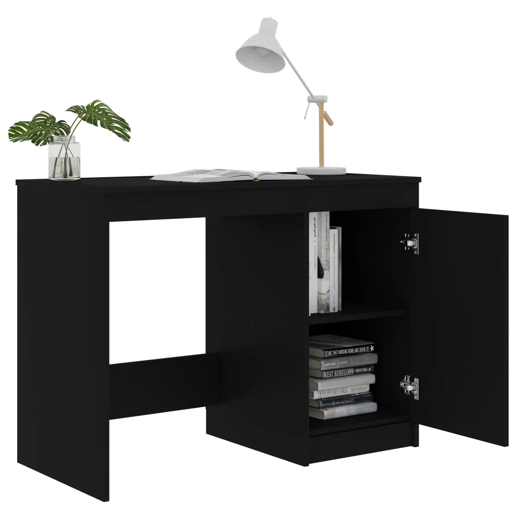 Scrivania tavolo postazione di lavoro mobile per computer studio 100 x 50 x 76 cm legno ingegnerizzato nero 02_0023888