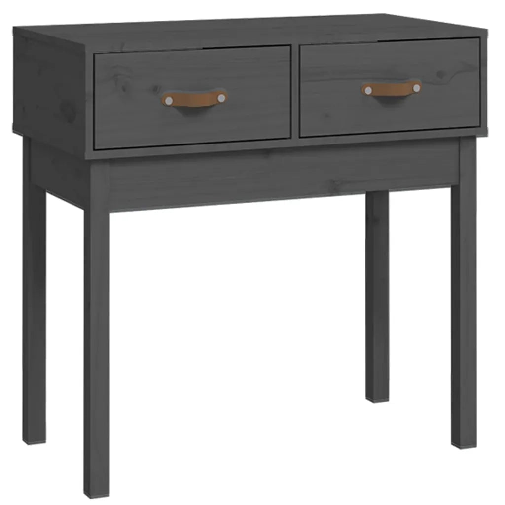 Tavolo Consolle Grigio 76,5x40x75 cm in Legno Massello di Pino 821751