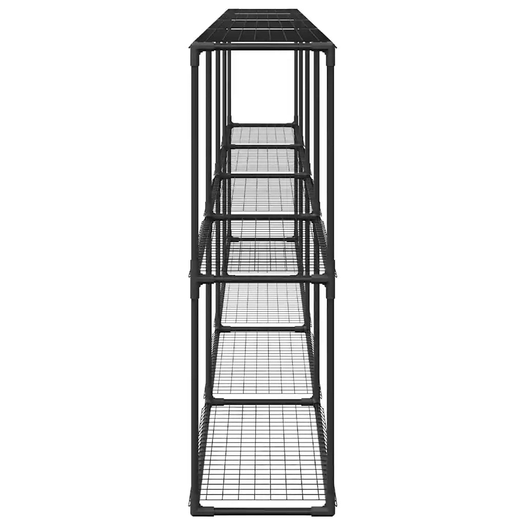 Supporto per piante a 3 livelli Nero 400 x 32 x 104 cm Acciaio