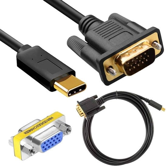 Cavo VGA 12 m, convertitore 4K a 30 Hz, ingresso USB type C, uscita VGA con allungatore