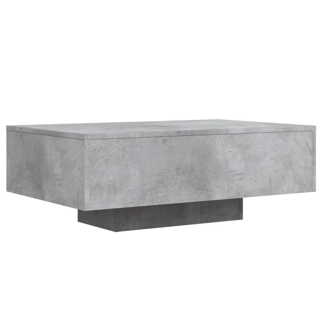 vidaXL Tavolino da Soggiorno con Luci LED Grigio Cemento 85x55x31 cm