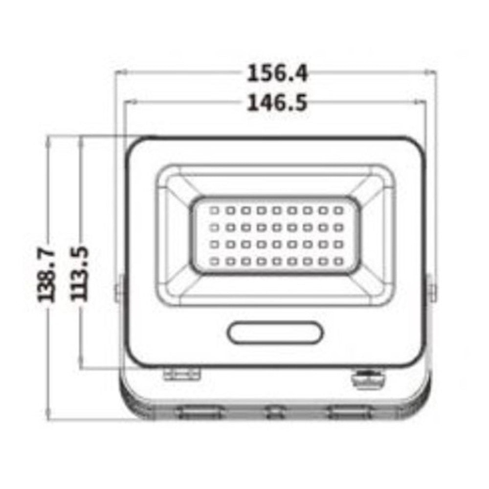 Trade Shop - Faro Proiettore Smd Led Floodlight 30 W Slim Ip65 Luce 3000k 4000k 6500k Ek05-30w - Nero-bianco Naturale      -