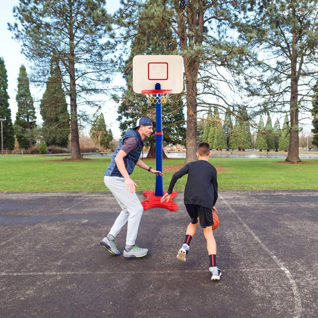 Canestro da Basket a Colonna per Bambini, con Altezza Regolabile, per Allenarsi a Giocare a Basket, per Interno ed Esterno, per Bambini +3 Anni, 160-215cm