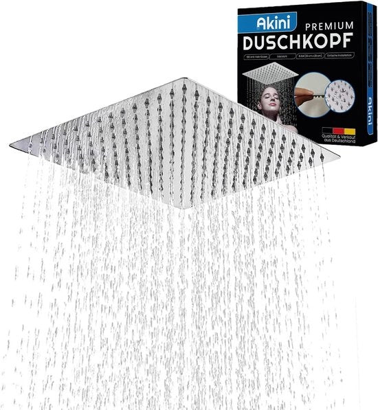 Douchekop in acciaio inossidabile, 100 getti anti-limescale, doccia a pioggia, douchekop idroregolatore, douchekop idroregolatore