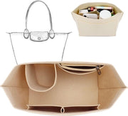 Organizzatore per Borse Longchamp - Organizzatore per taschino, taschino interno e organizzatore per tasche, si adatta alla borsa Longchamp con lungo manico, beige (M: 26 * 20 * 13 cm)