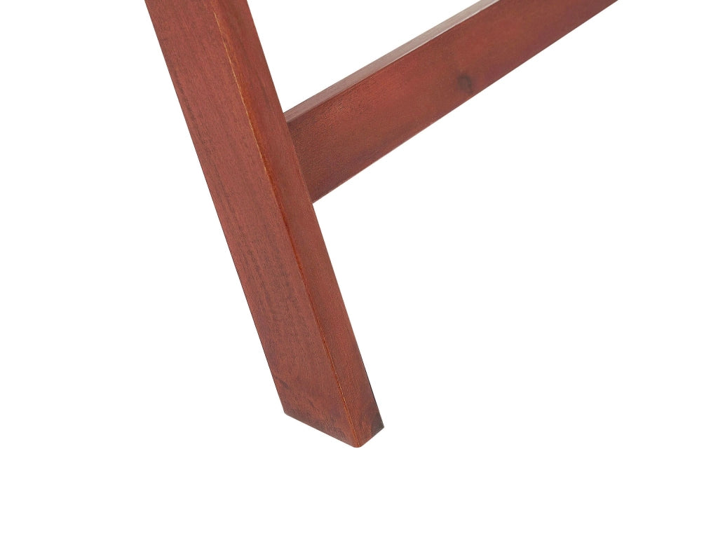 Set di 2 sedie da giardino in legno di acacia cuscino rosso regolabile pieghevole per esterni in stile rustico country