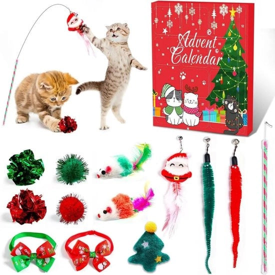 Calendario per gatti 2025 - 12 giorni calendario interattivo giocattoli per gatti a Natale - Un sorprendente regalo di Natale per gli appassionati di gatti