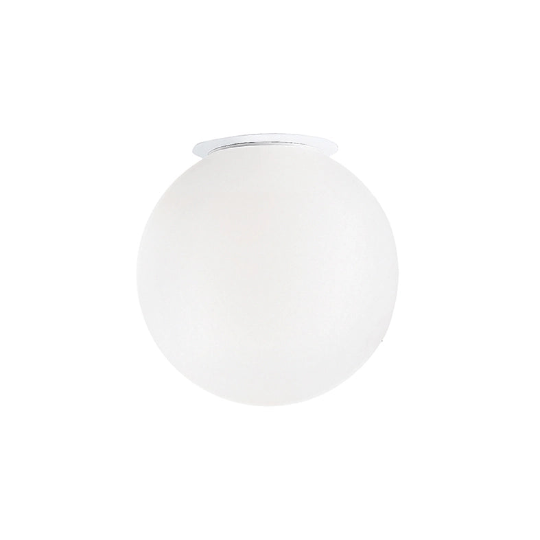 Applique/Plafoniera Emily Rossini Group - Diametro 16cm, Vetro Satinato Bianco, Attacco E14 IP20, Design Compatto ed Elegante