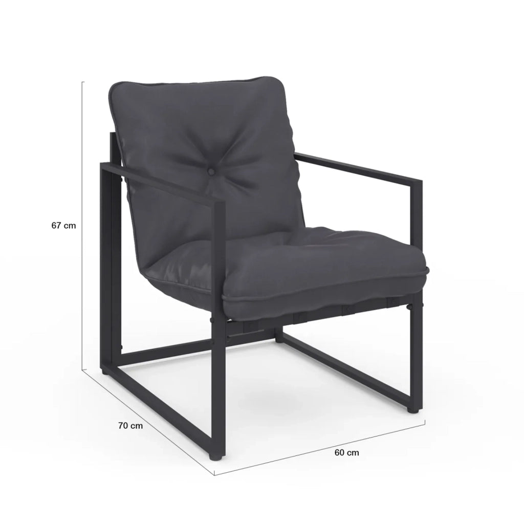 IDMarket - Set di mobili da giardino bassi NAIROBI 6 posti in acciaio grigio antracite