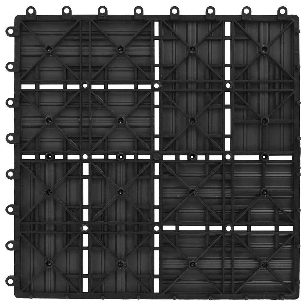 Piastrella per Decking 22 pz Nero 30 x 30 cm WPC CFW8286698