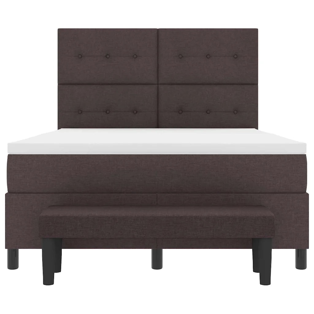 Letto a molle con testiera Marrone Scuro 140 x 200 cm Tessuto 3344075