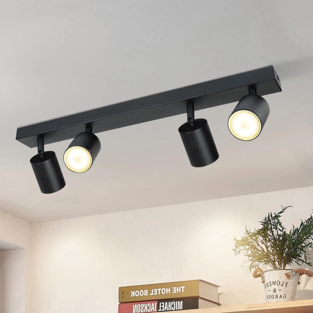 ZMH Faretto da soffitto 4 luci GU10 design industriale moderno orientabili per soggiorno corridoio