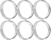 Set di Crumpet di Acciaio Inossidabile da 6 - Muffinringe Antiforatura - 8 cm - Per Uova e Pannocotte - Ideali per la Frittura