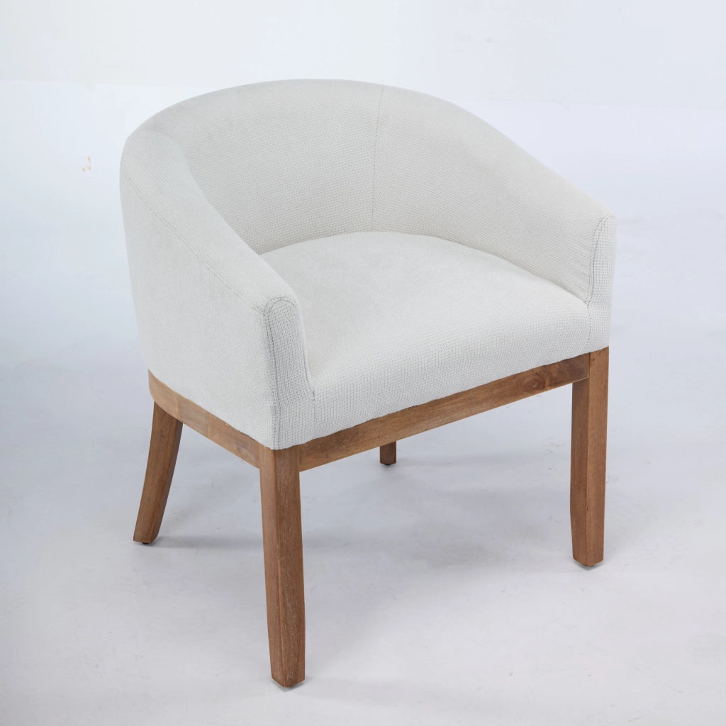 Sedia da Pranzo Imbottita con Braccioli ¨C Xylo ¨C Beige, Tessuto, Gambe in Legno